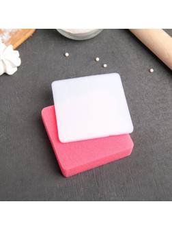 Набор матов для моделирования и сушки цветов из мастики, 2 шт, 9,5×9,5×1,5 см, цвет белый, розовый