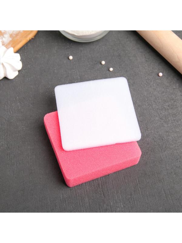 Набор матов для моделирования и сушки цветов из мастики, 2 шт, 9,5×9,5×1,5 см, цвет белый, розовый