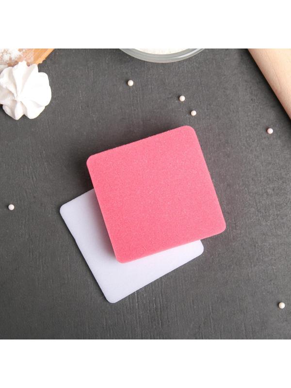 Набор матов для моделирования и сушки цветов из мастики, 2 шт, 9,5×9,5×1,5 см, цвет белый, розовый