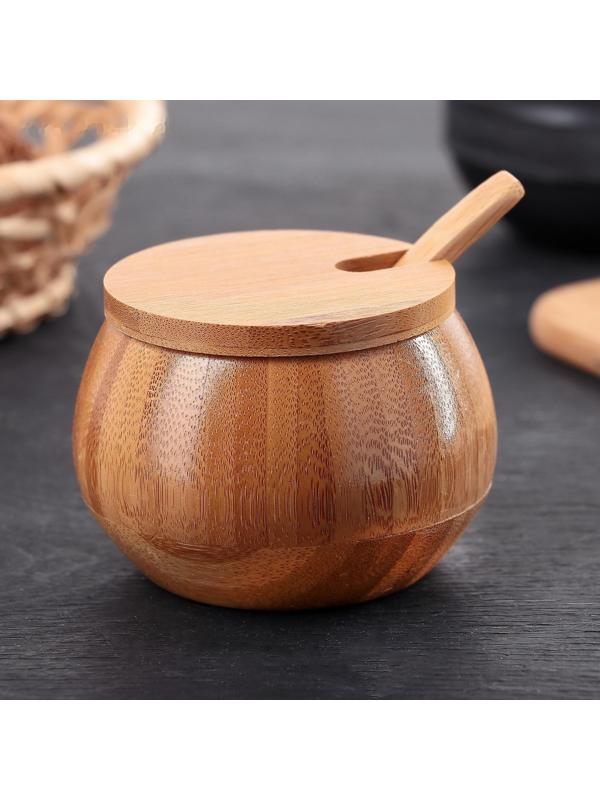 Сахарница «Полосы», 130 мл, 8,5×7 см, с ложкой