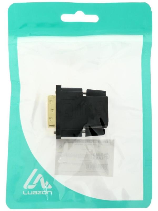 Переходник LuazON PL-005, HDMI (f) - DVI-D (m)