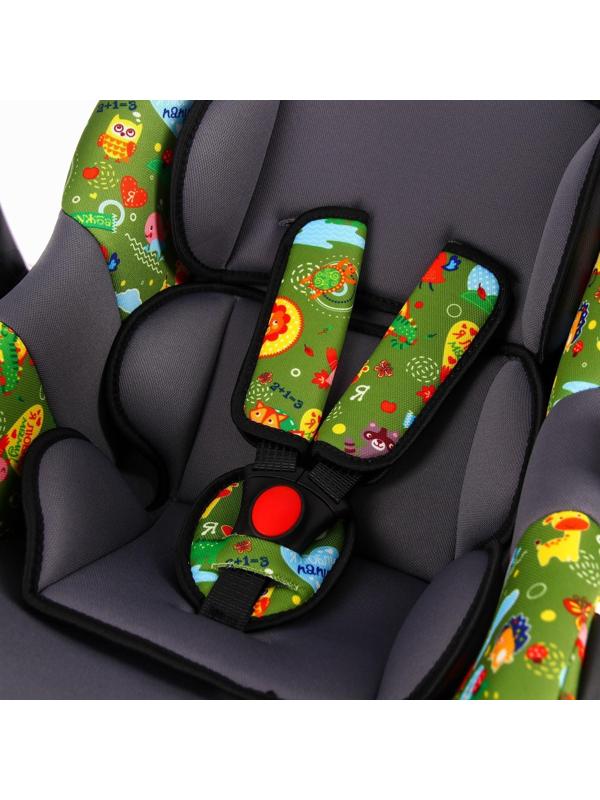 Автокресло Safe+, группа 0+, цвет зелёный «Зверята»