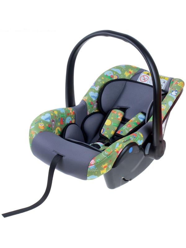 Автокресло Safe+, группа 0+, цвет зелёный «Зверята»