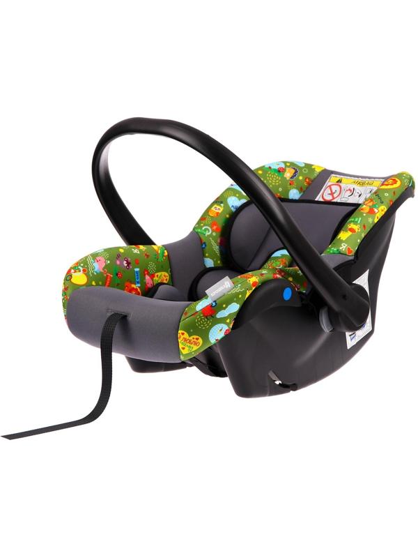 Автокресло Safe+, группа 0+, цвет зелёный «Зверята»
