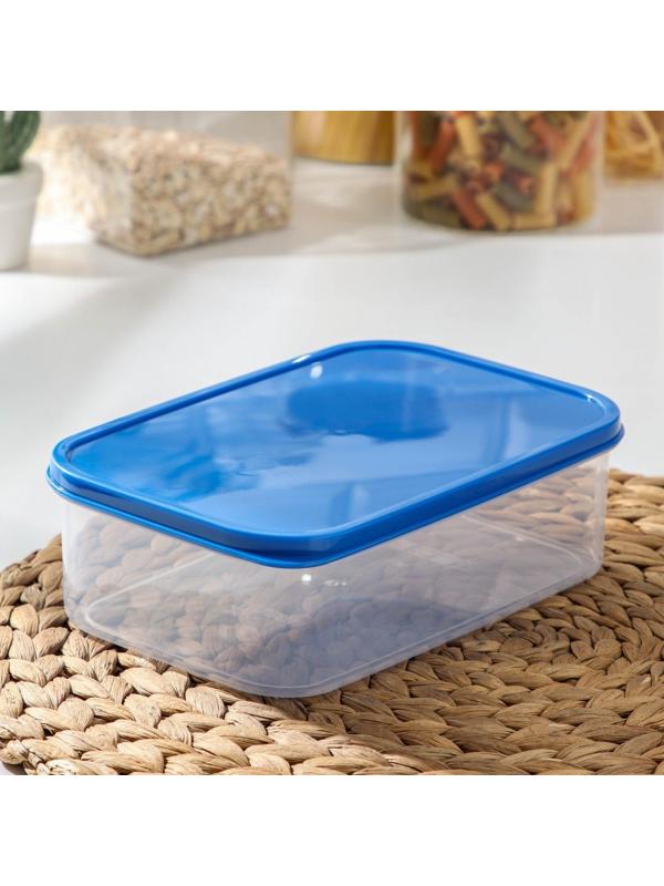 Набор контейнеров пищевых прямоугольных Доляна, 3 шт: 150 мл, 500 мл, 1,2 л, цвет синий