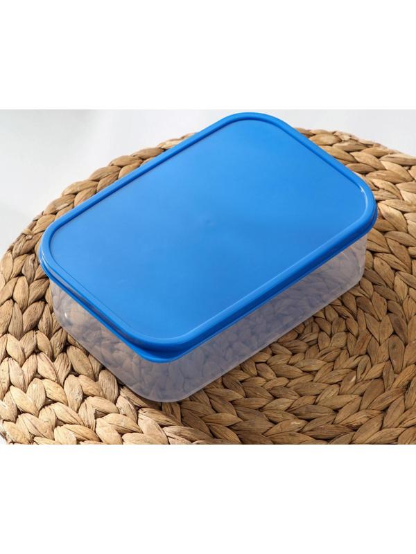 Набор контейнеров пищевых прямоугольных Доляна, 3 шт: 150 мл, 500 мл, 1,2 л, цвет синий
