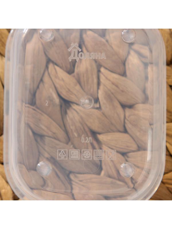 Набор контейнеров пищевых прямоугольных Доляна, 3 шт: 150 мл, 500 мл, 1,2 л, цвет синий