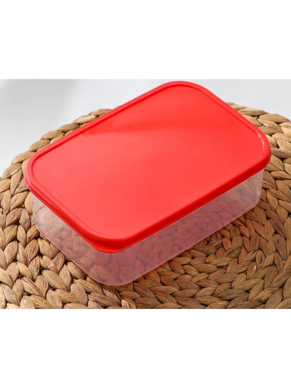 Набор контейнеров пищевых прямоугольных Доляна, 3 шт: 150 мл, 500 мл, 1,2 л, цвет красный