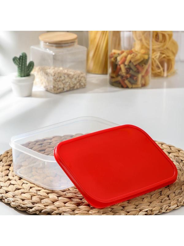 Набор контейнеров пищевых прямоугольных Доляна, 3 шт: 150 мл, 500 мл, 1,2 л, цвет красный