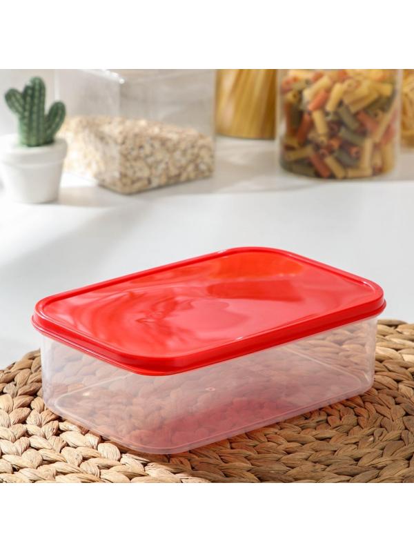 Набор контейнеров пищевых прямоугольных Доляна, 3 шт: 150 мл, 500 мл, 1,2 л, цвет красный