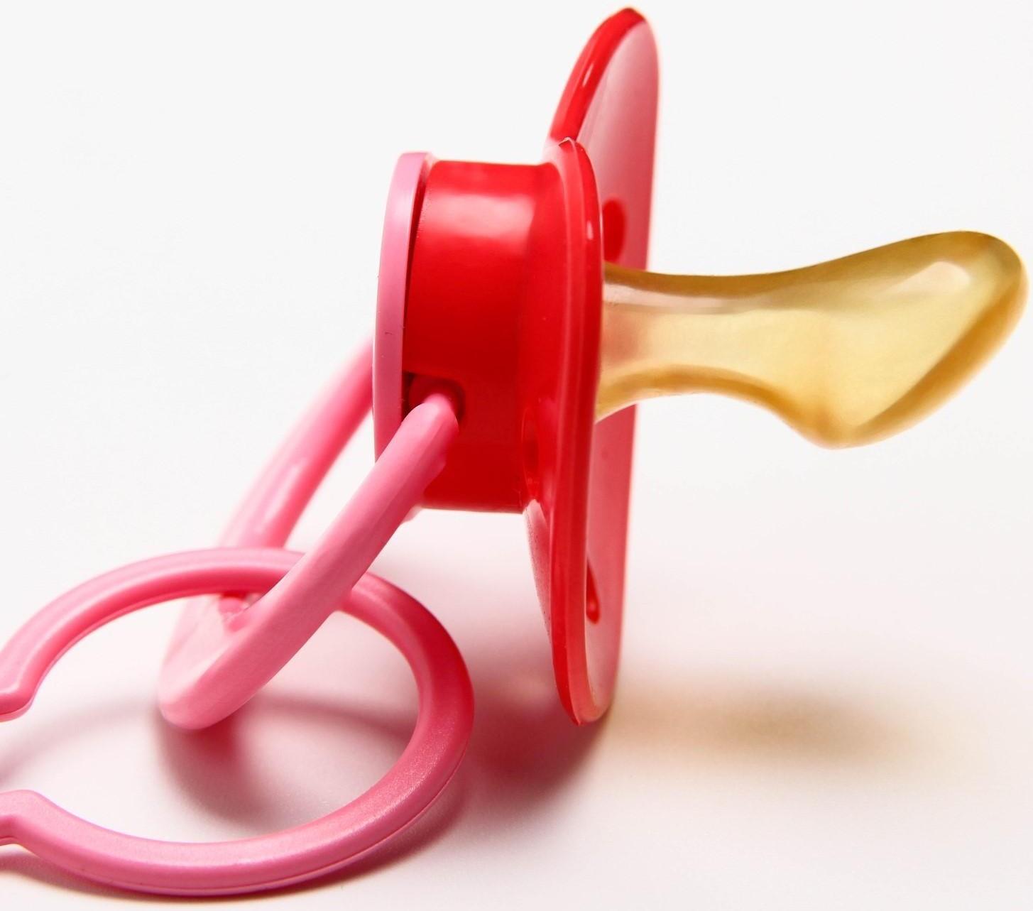 Соска-пустышка ортодонтическая, латекс, от 0 мес., с держателем, «Мур-мур», цвет розовый