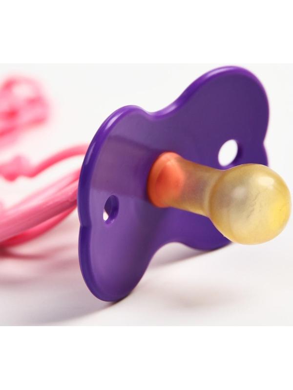 Соска-пустышка латексная классическая с кольцом «Я самая модная», на цепочке с прищепкой, от 0 мес.