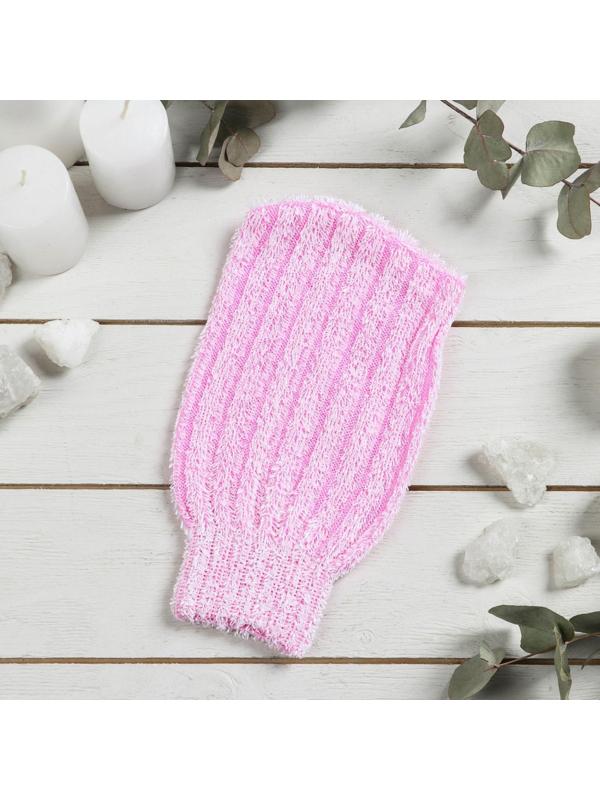 Мочалка-варежка для тела массажная Доляна, 19×11 см, жёсткая, цвет МИКС