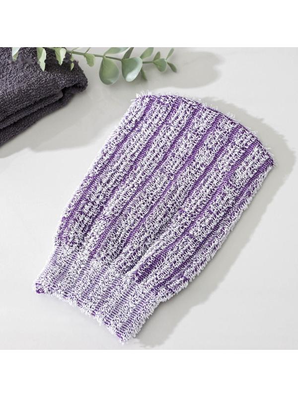 Мочалка-варежка для тела массажная Доляна, 19×11 см, жёсткая, цвет МИКС