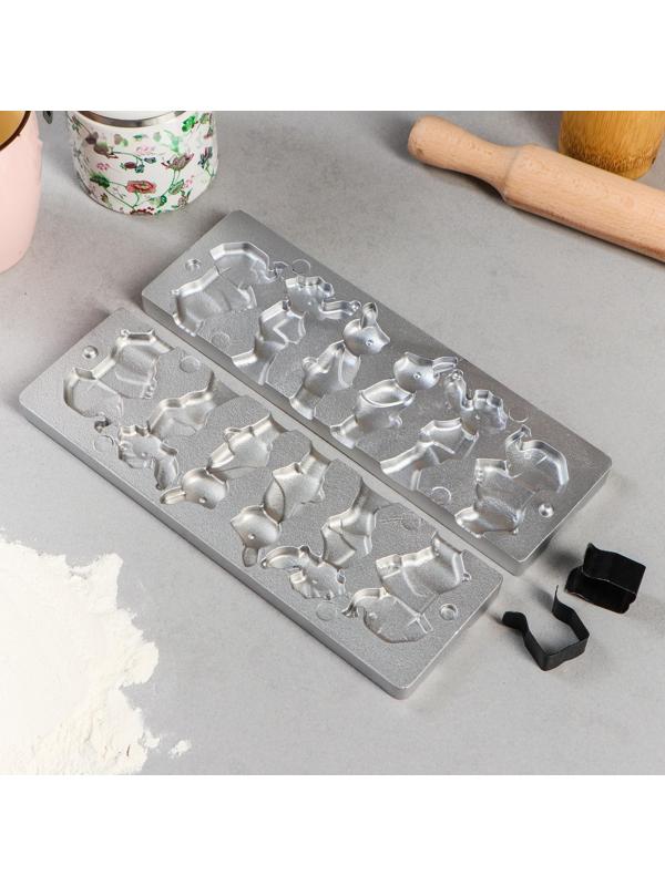 Форма для леденцов, литой алюминий, 6 фигур