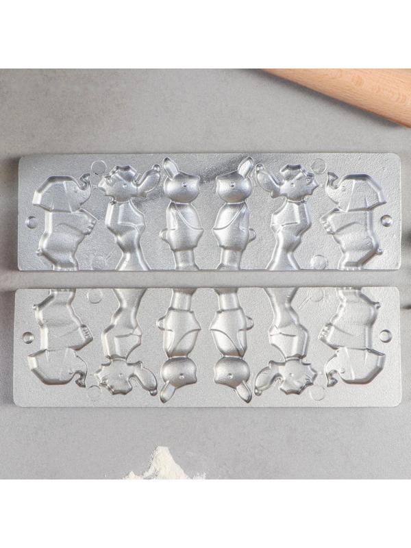 Форма для леденцов, литой алюминий, 6 фигур