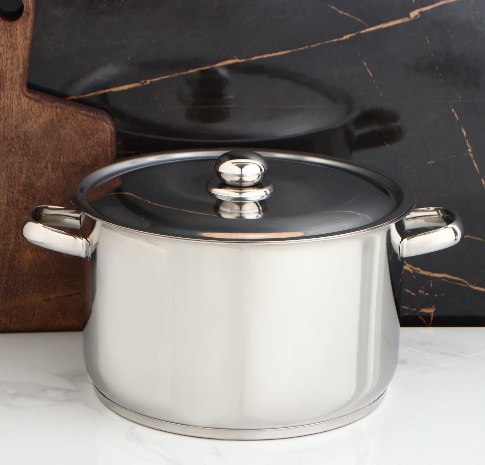 Кастрюля цельнотянутая «Профи», 10 л, d=28 см, металлическая крышка, с теплораспределительным слоем, капсульное дно, цвет серебряный