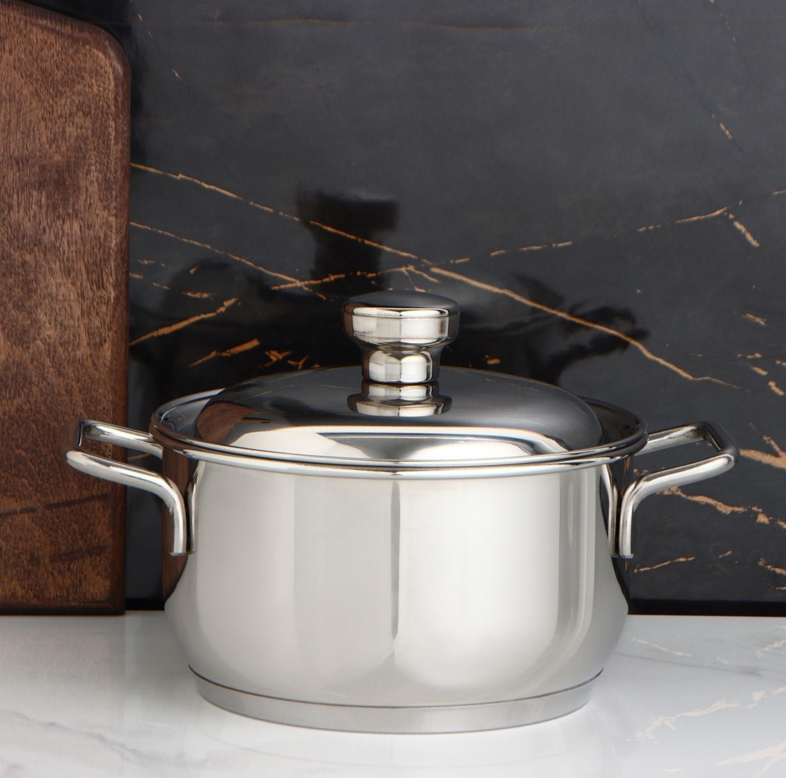 Кастрюля «Классика-прима», 1,5 л, d=16 см, металлическая крышка, капсульное дно, с теплораспределительным слоем, цвет серебряный