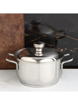 Кастрюля «Классика-прима», 1,5 л, d=16 см, металлическая крышка, капсульное дно, с теплораспределительным слоем, цвет серебряный