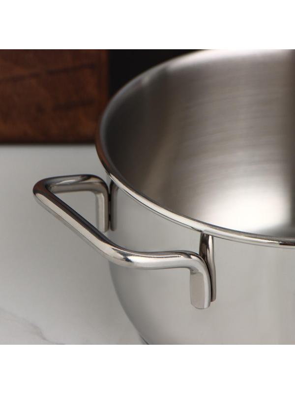 Кастрюля «Классика-прима», 1,5 л, d=16 см, металлическая крышка, капсульное дно, с теплораспределительным слоем, цвет серебряный