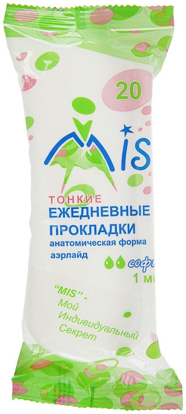 Прокладки ежедневные «Mis» айрлайд Soft, анатомическая форма, 20 шт.