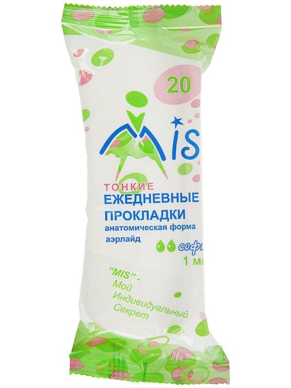 Прокладки ежедневные «Mis» айрлайд Soft, анатомическая форма, 20 шт.