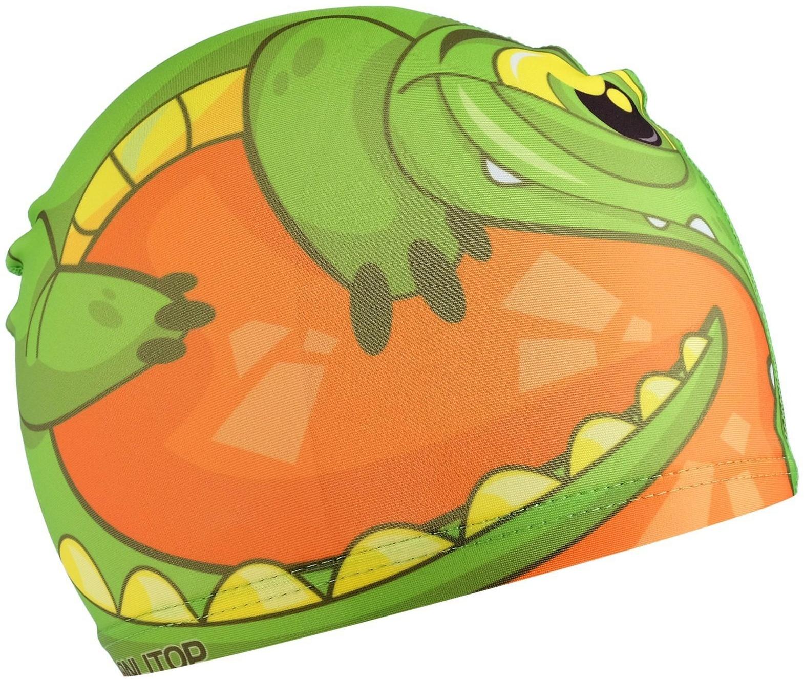 Шапочка для плавания детская «Крокодильчик», тканевая, обхват 46-52 см