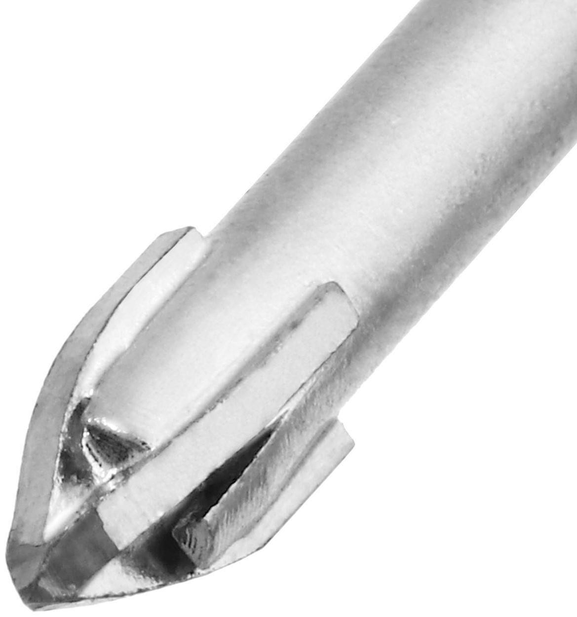 Сверло по керамике твердосплавное ТУНДРА, крестовый наконечник, шестигр. хвостовик, 5 мм