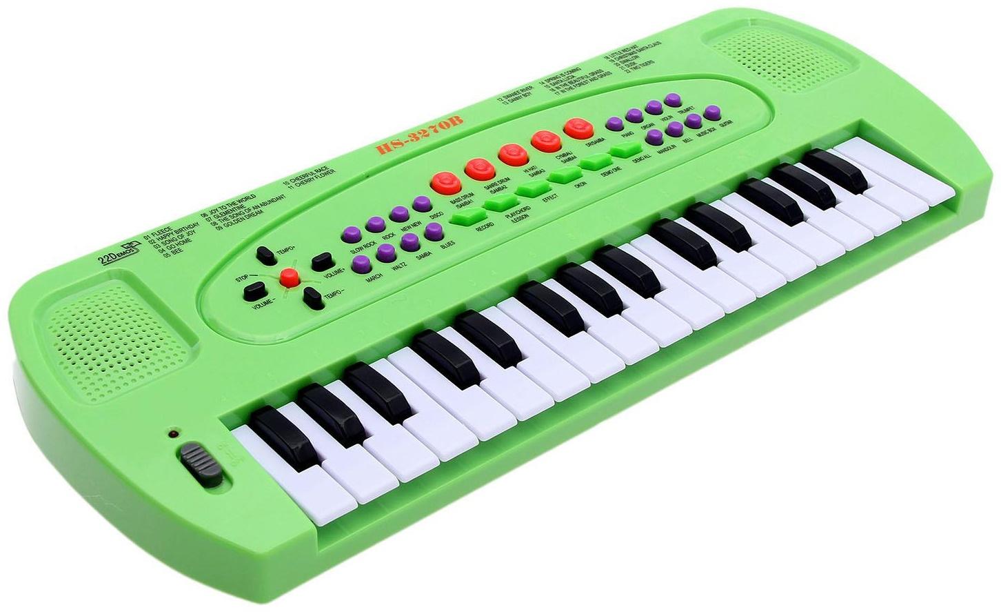 Синтезатор «Музыкант» с микрофоном, цвет зелёный, 32 клавиши