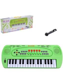 Синтезатор «Музыкант» с микрофоном, цвет зелёный, 32 клавиши