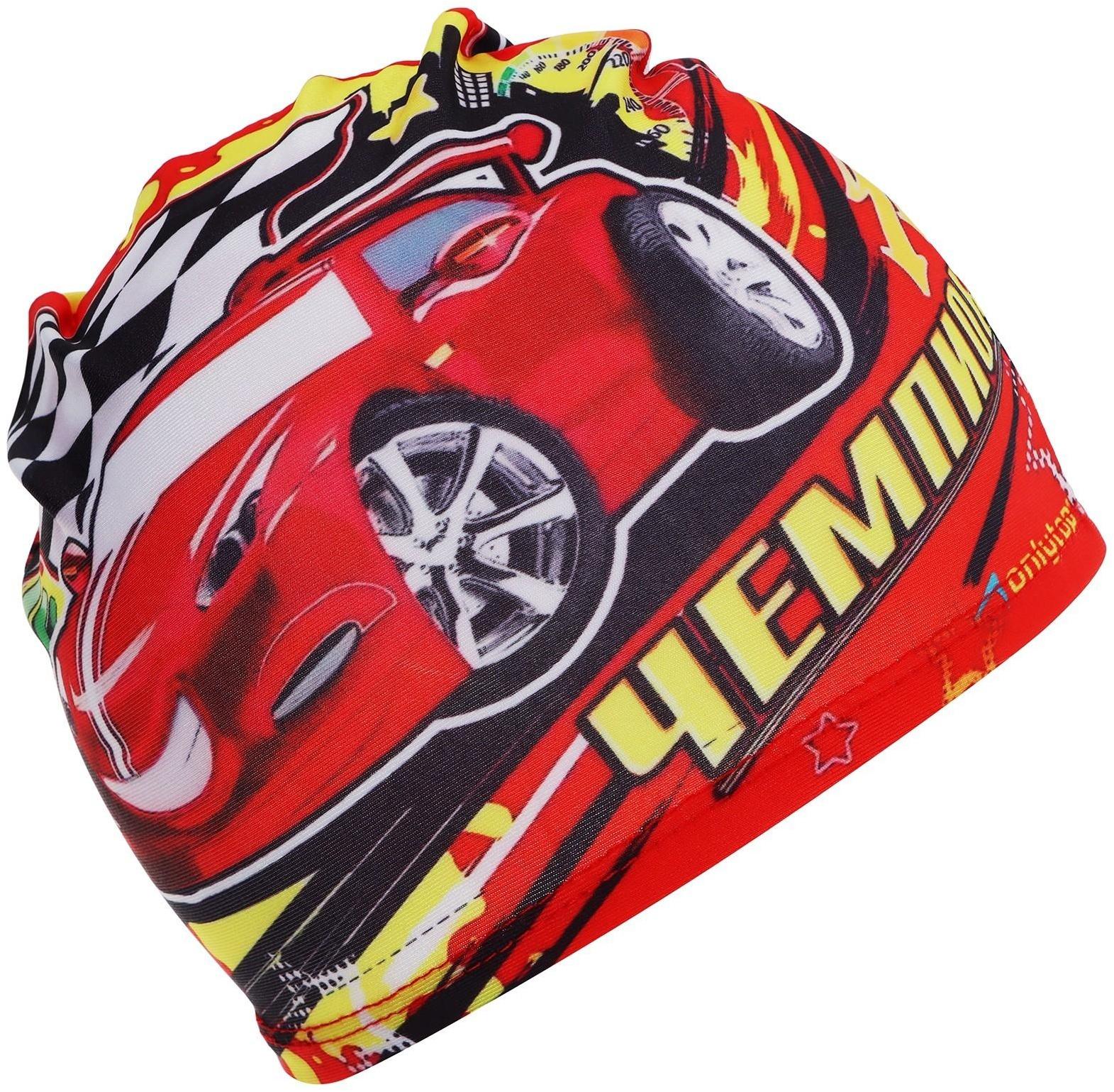 Шапочка для плавания детская ONLYTOP «Чемпион», тканевая, обхват 46-50 см