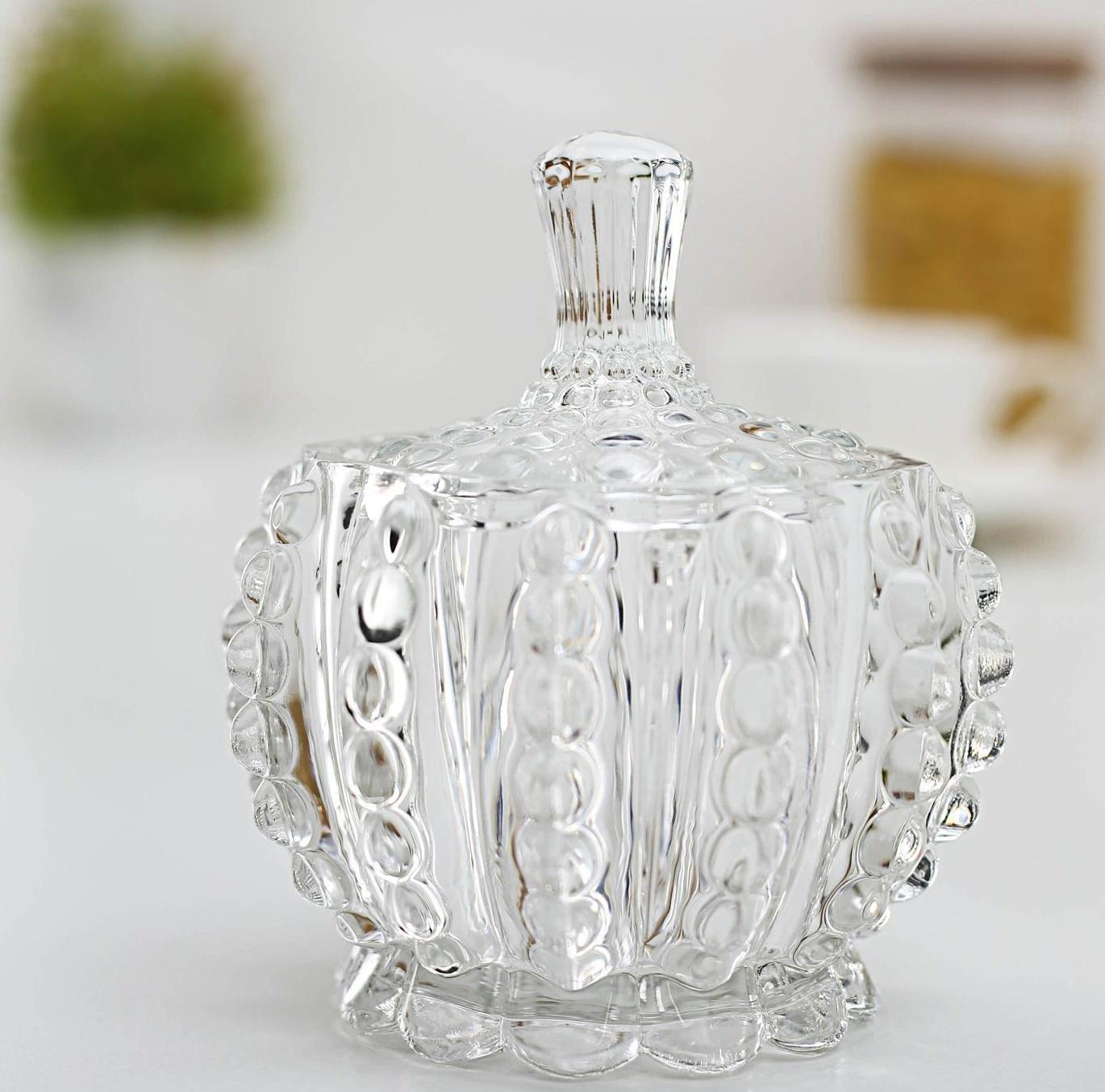 Сахарница стеклянная Доляна «Ягодки», 150 мл, 9×11 см, с крышкой