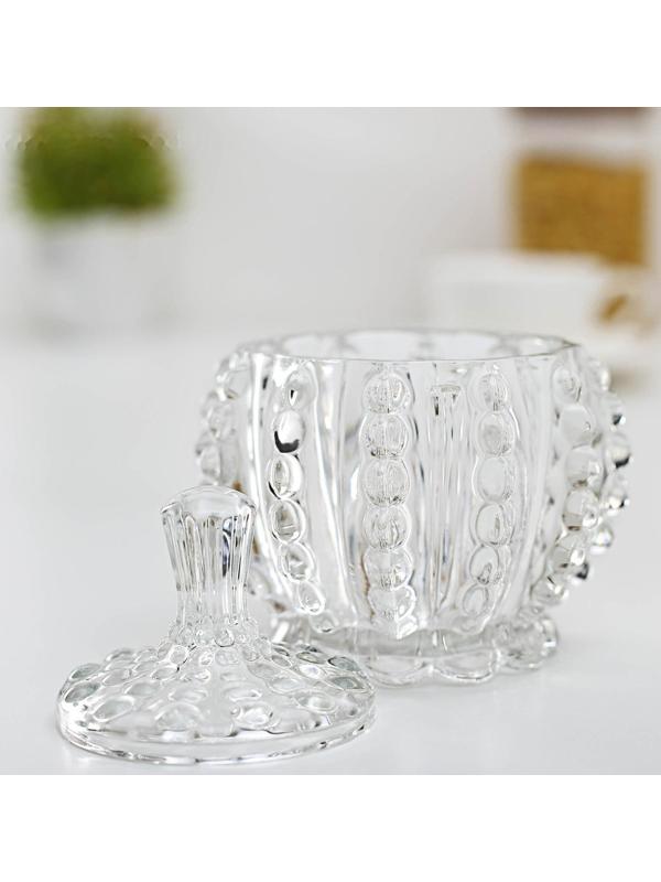 Сахарница стеклянная Доляна «Ягодки», 150 мл, 9×11 см, с крышкой