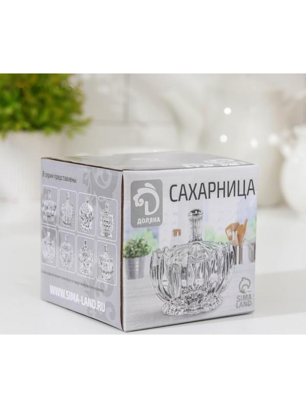 Сахарница стеклянная Доляна «Ягодки», 150 мл, 9×11 см, с крышкой
