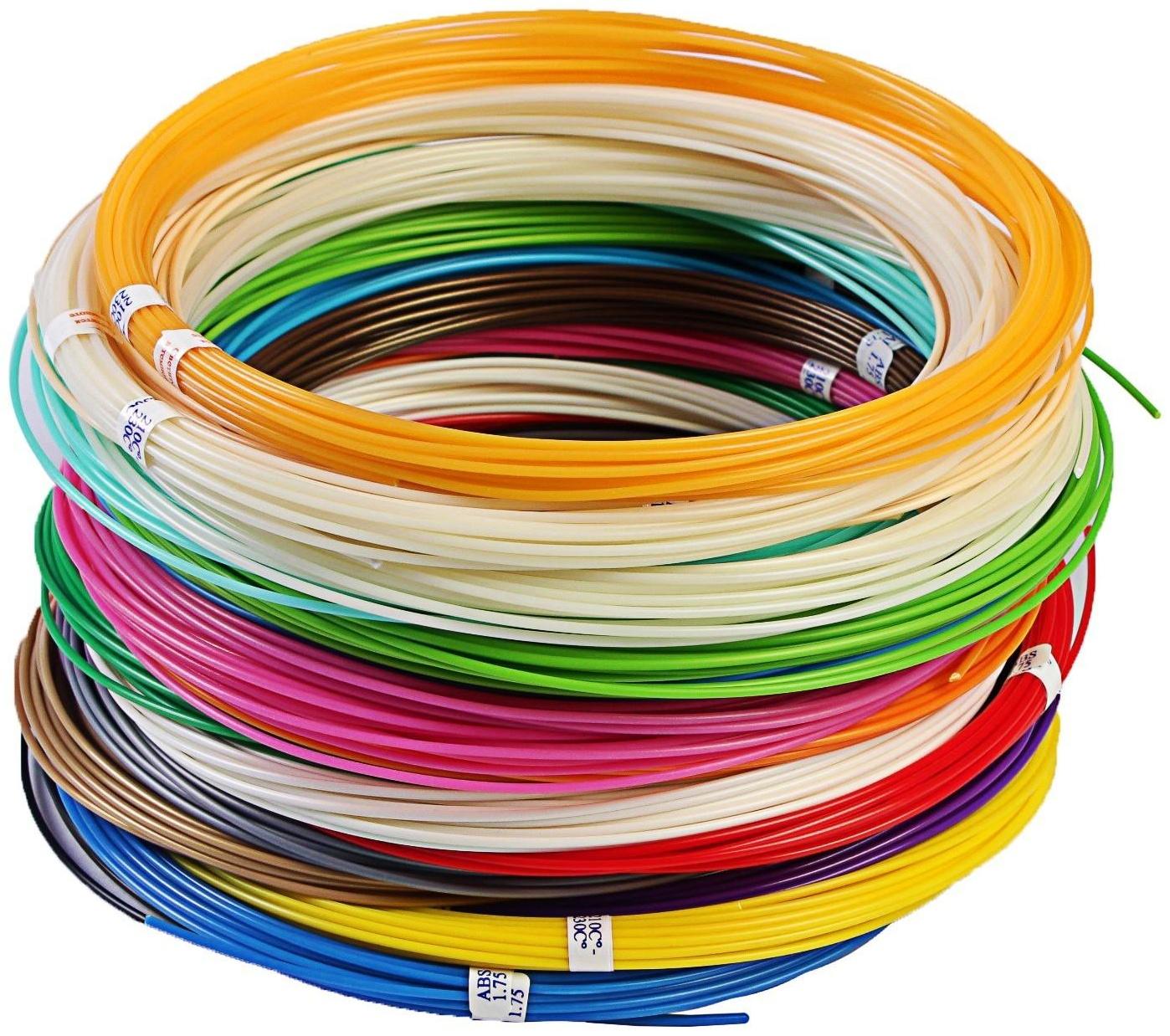 Пластик UNID ABS-20, для 3Д ручки, по 10 м, 20 цветов в наборе