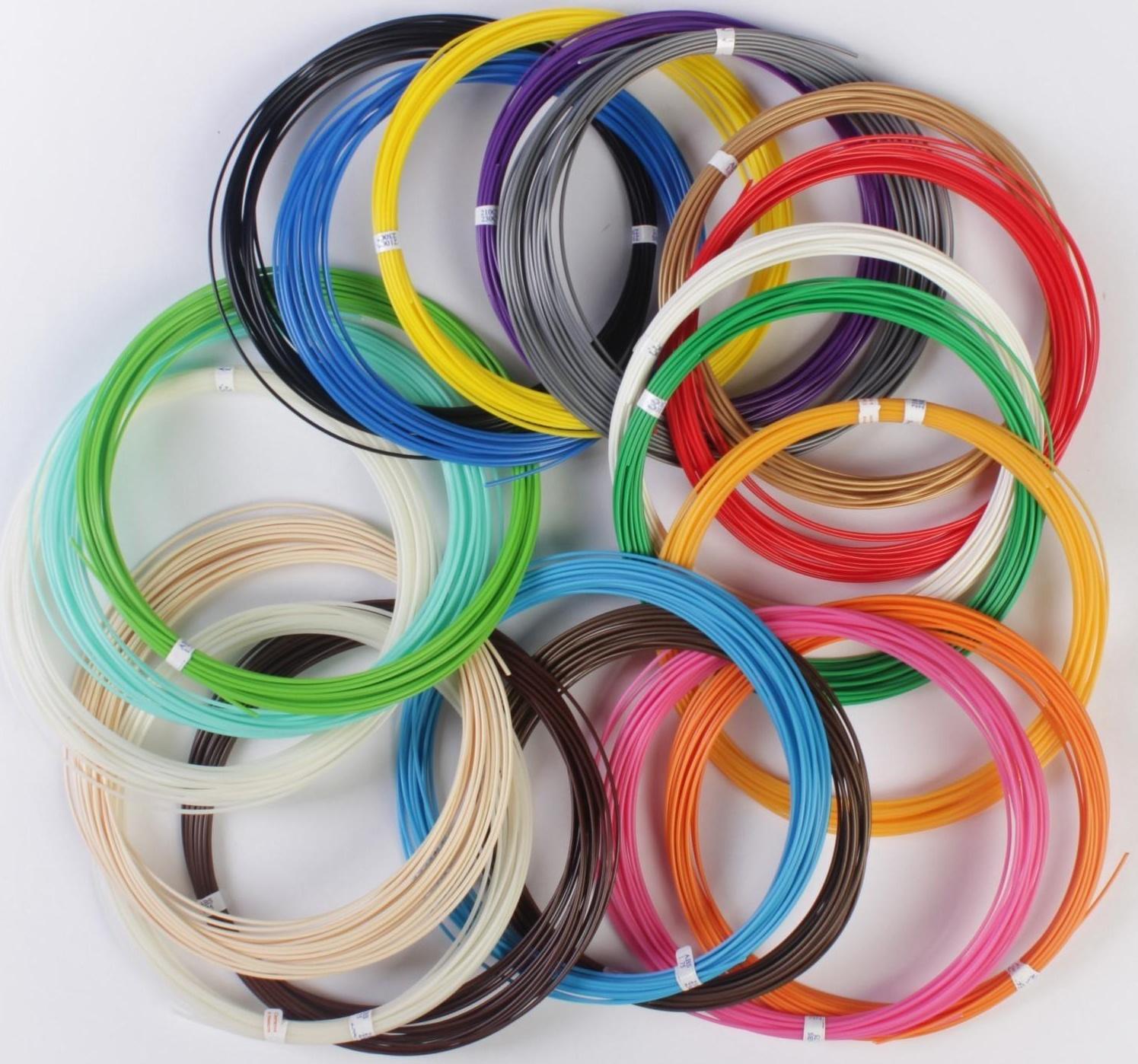 Пластик UNID ABS-20, для 3Д ручки, по 10 м, 20 цветов в наборе