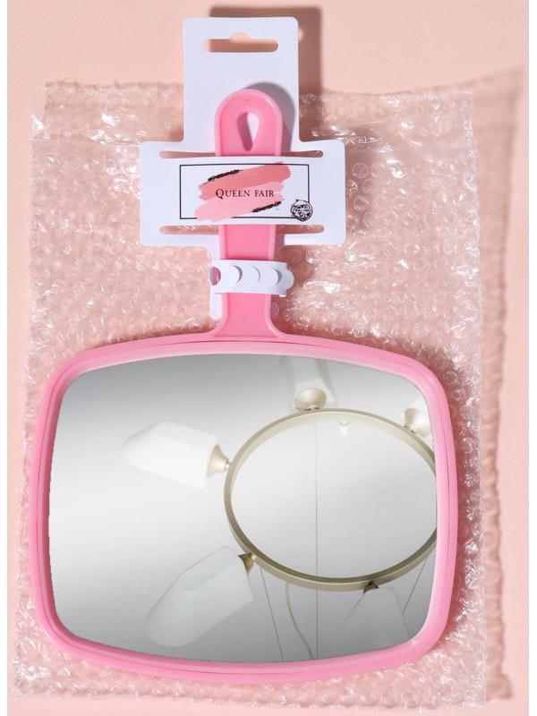 Зеркало с ручкой, зеркальная поверхность 12 × 15 см, цвет МИКС