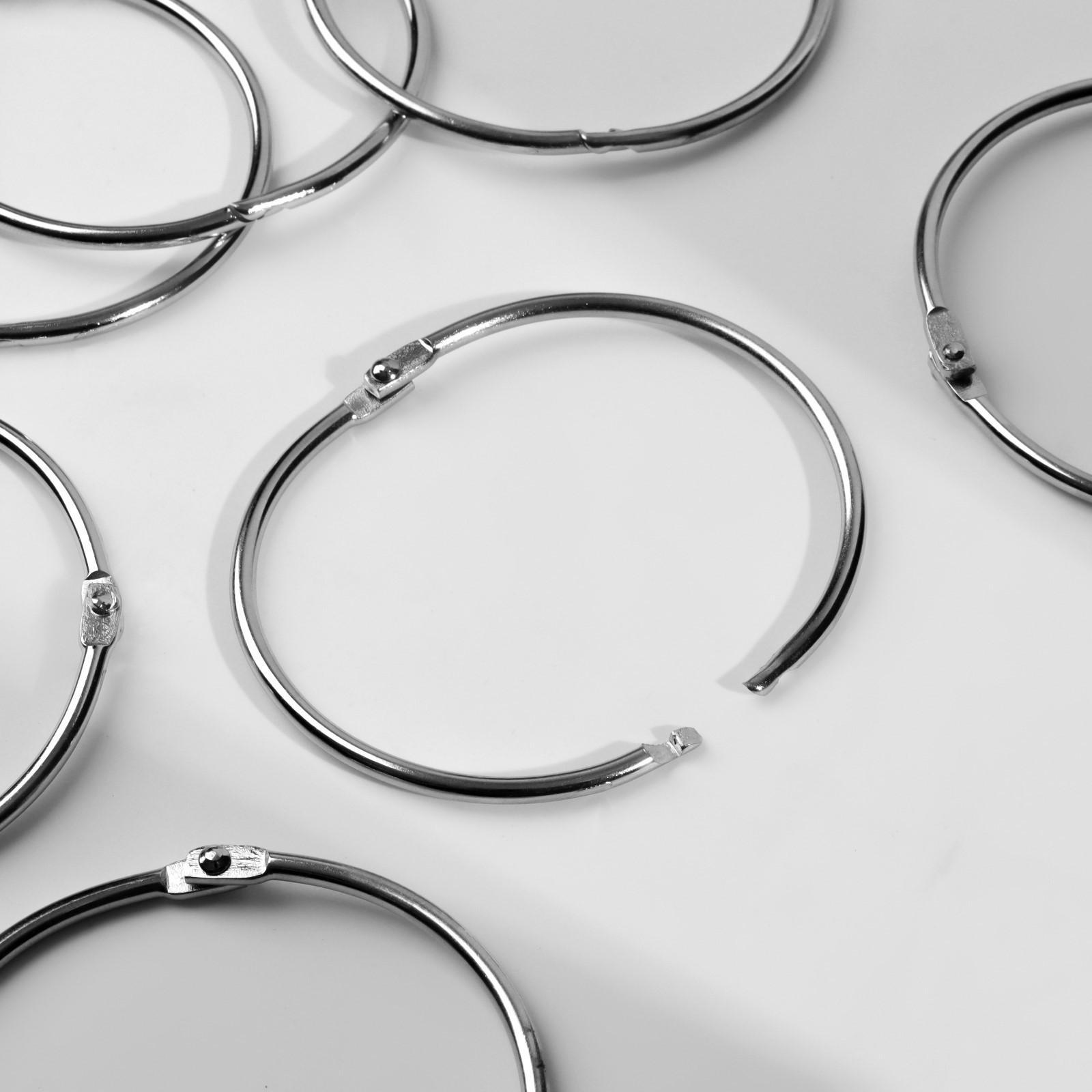 Кольцо для карниза, d = 63/68 мм, 10 шт, цвет серебряный