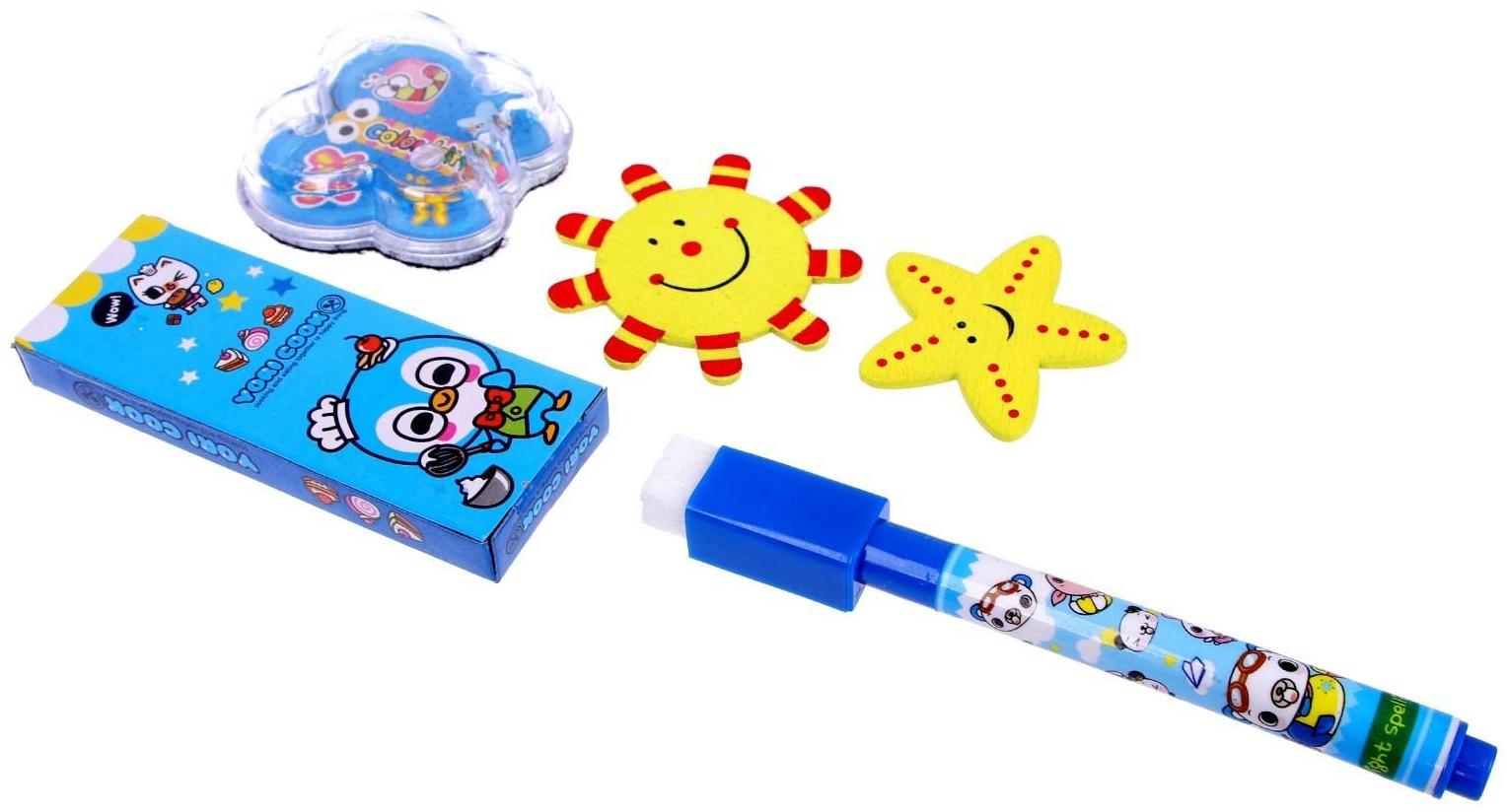 Доска для рисования магнитная двухсторонняя,под маркер и мел,губка, мел 3 шт., маркер, магниты 2 шт.