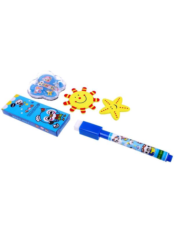 Доска для рисования магнитная двухсторонняя,под маркер и мел,губка, мел 3 шт., маркер, магниты 2 шт.