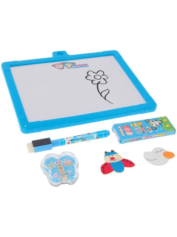 Доска для рисования магнитная двухсторонняя,под маркер и мел,губка, мел 3 шт., маркер, магниты 2 шт.