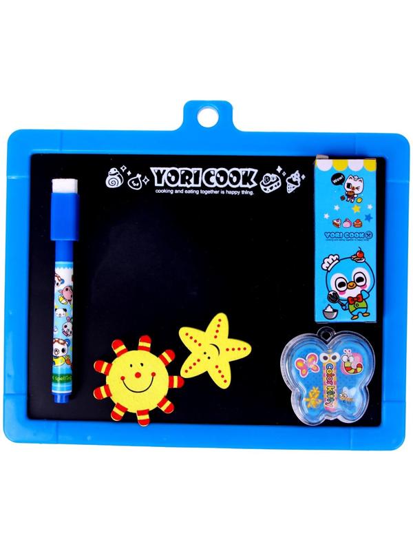 Доска для рисования магнитная двухсторонняя,под маркер и мел,губка, мел 3 шт., маркер, магниты 2 шт.