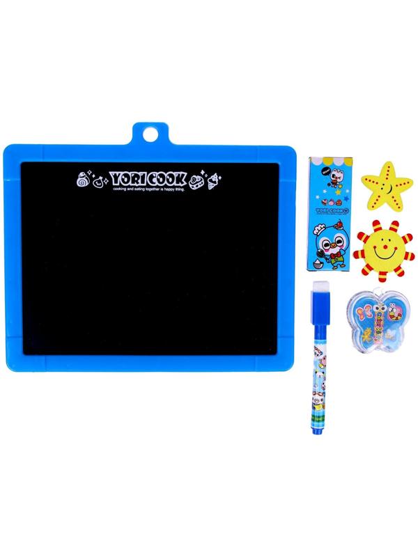 Доска для рисования магнитная двухсторонняя,под маркер и мел,губка, мел 3 шт., маркер, магниты 2 шт.