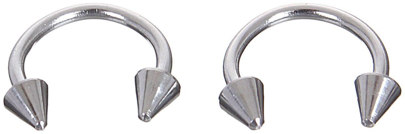 Циркуляр в бровь (пирсинг), шип, d= 10мм, пара, цвет серебро (неделимая фас.12пар, цена за пару)