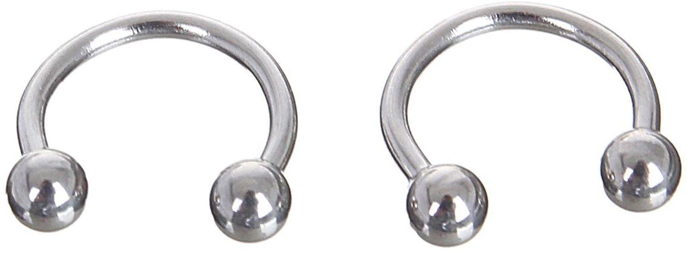 Циркуляр в бровь (пирсинг), шар, d= 10мм, пара, цвет серебро (неделимая фас.12пар, цена за пару)