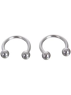 Циркуляр в бровь (пирсинг), шар, d= 10мм, пара, цвет серебро (неделимая фас.12пар, цена за пару)