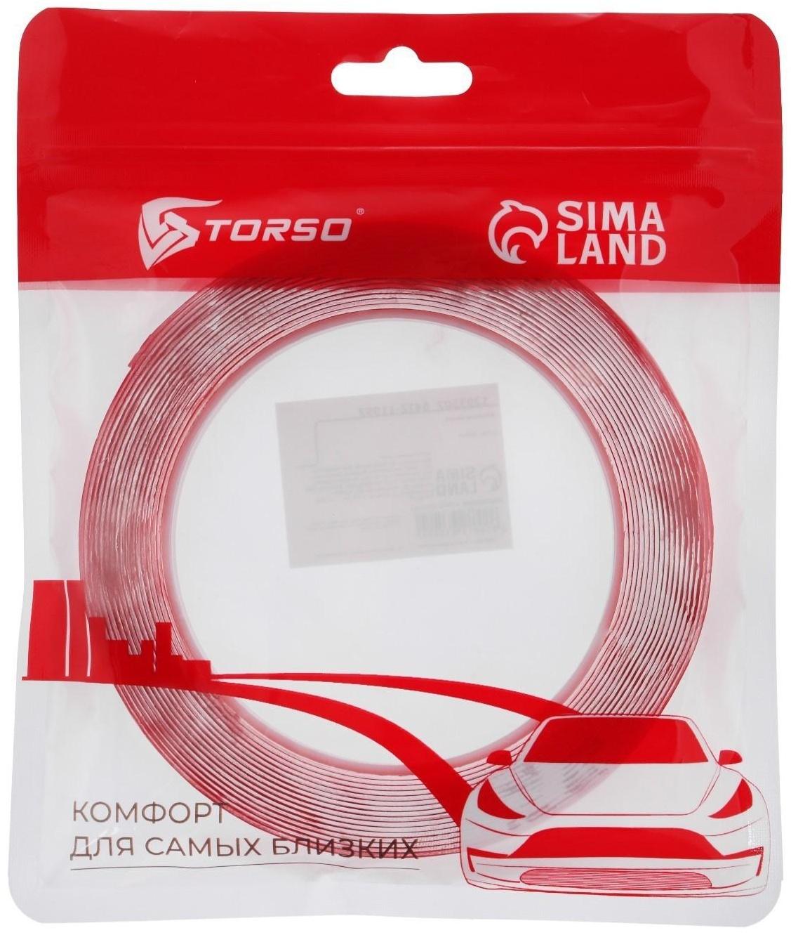 Клейкая лента TORSO, прозрачная, двусторонняя, акриловая, 8 мм х 5 м