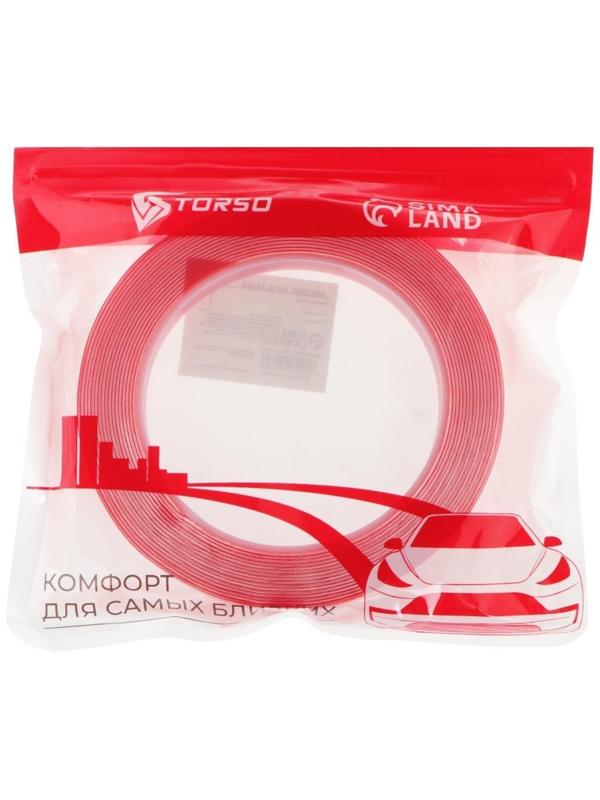 Клейкая лента TORSO, прозрачная, двусторонняя, акриловая, 10 мм х 5 м