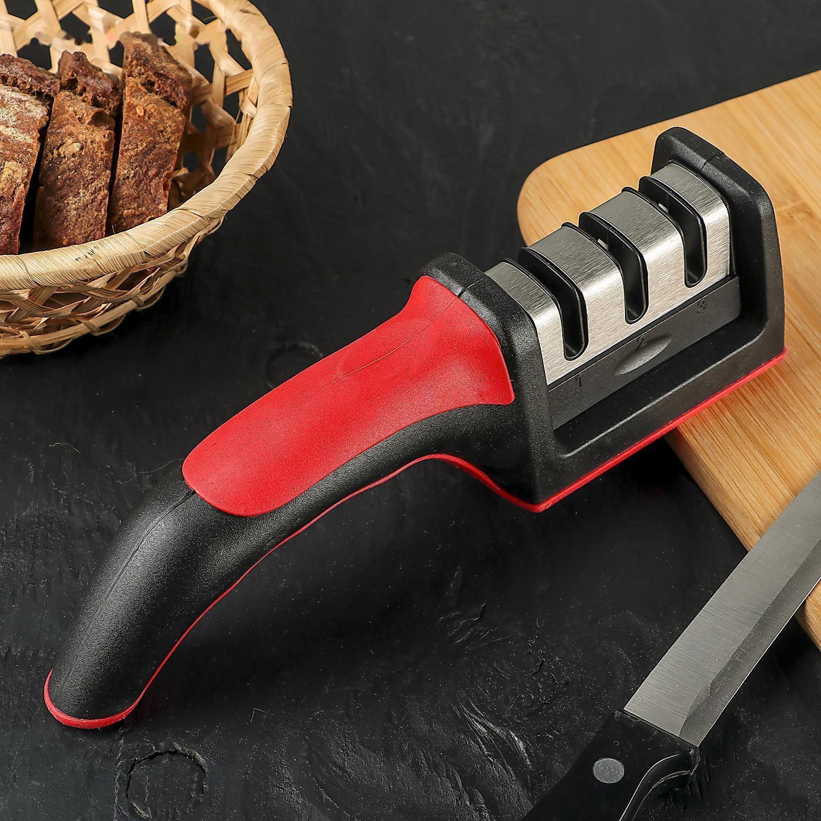 Точилка для ножей с полировкой «Ритм», 21×5×6 см, цвет МИКС