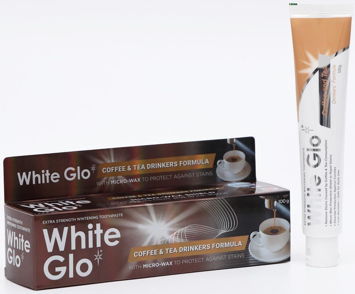 Отбеливающая зубная паста White Glo для любителей кофе и чая, 100 г